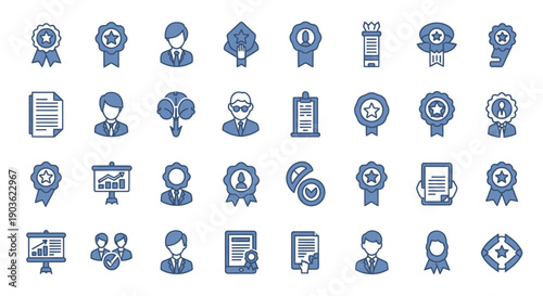 Collection of achievement and business icons