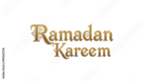 Celebrating Ramadan Kareem with elegant typography and golden hues in a serene environment
