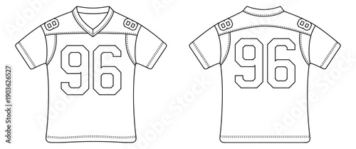 American Football Jersey Vector Illustration for Mock-Up and Template