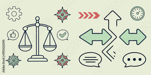 Diverse icons representing various concepts and ideas in a colorful arrangement