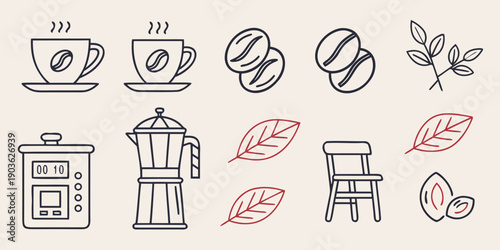 Assorted household items and natural elements arranged in a circular pattern