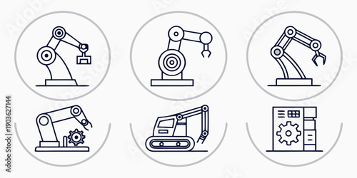 Illustrations of various industrial and manufacturing processes and equipment