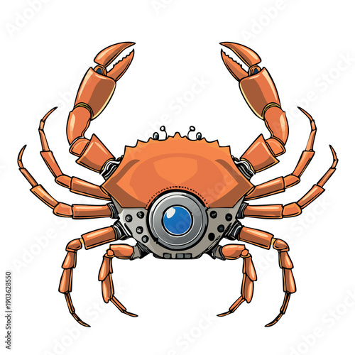 a realistic futuristic robotic crab