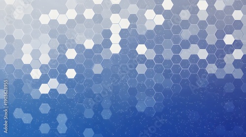 A gradient background with a hexagonal pattern in shades of blue and white