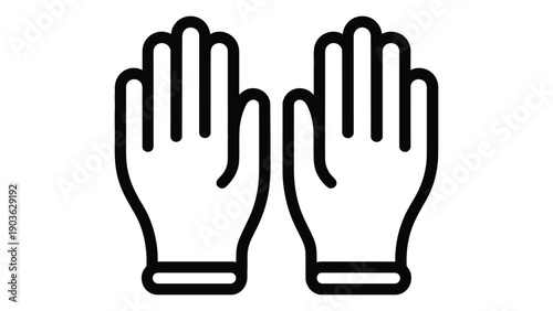 protective gloves line icon, safety hand wear outline illustration, hygiene and protection symbol isolated on white background