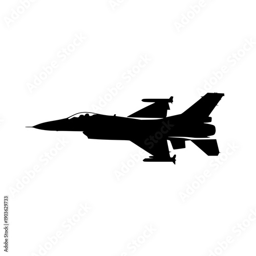 Military jet flying in action with sleek design