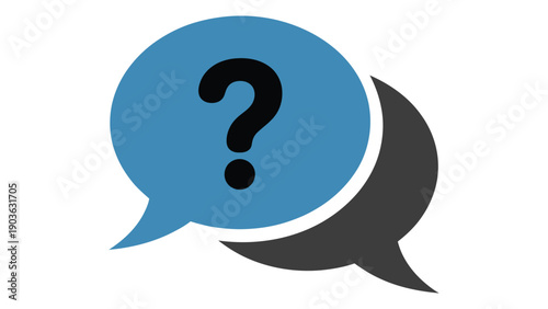 question speech bubble icon with question mark in flat style isolated on white background for faq help support inquiry and communication concept