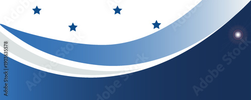 Abstract modern blue wavy header business banner horizontal background