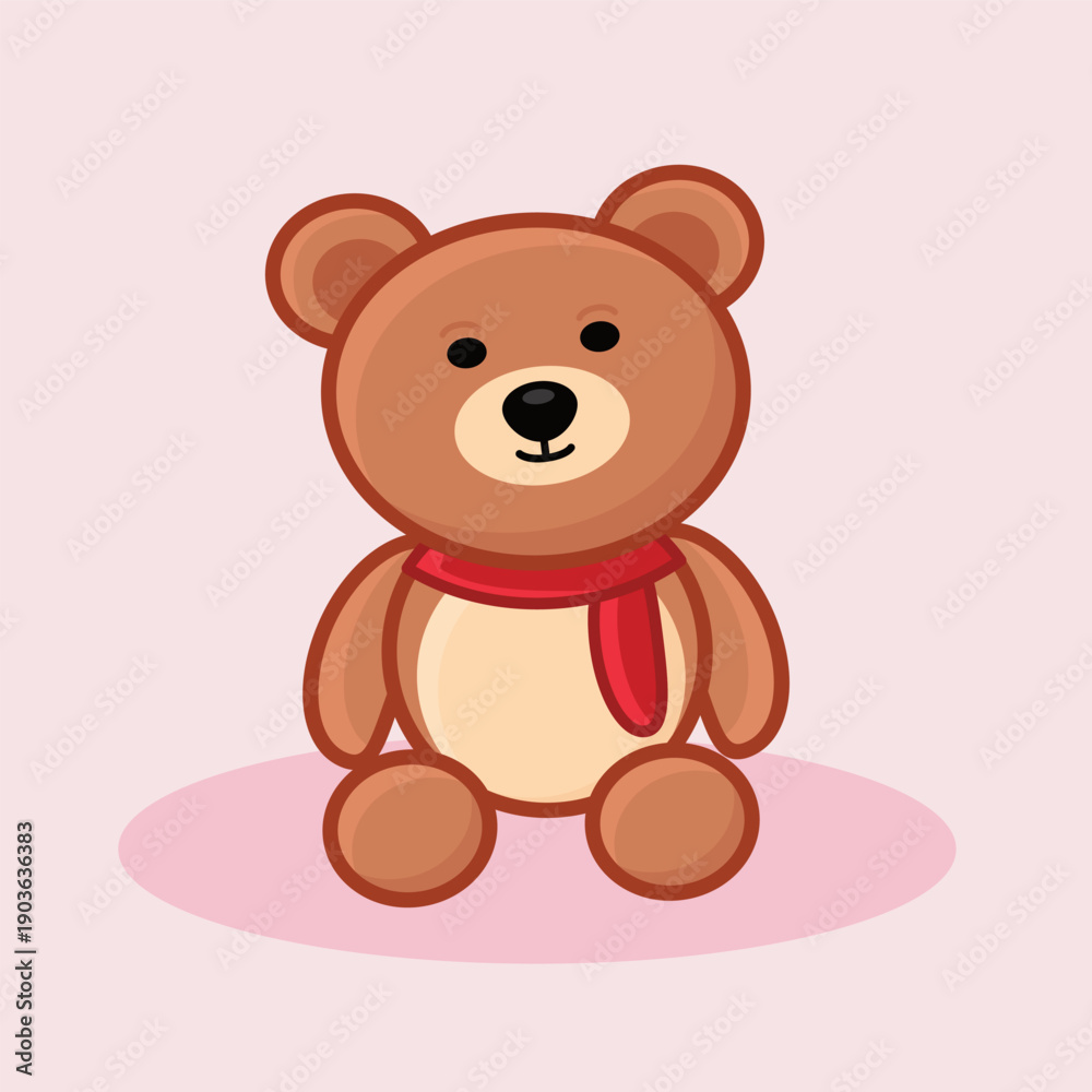 Obraz premium Bear doll cartoon teddy bear doll vector illustration valentine's gift