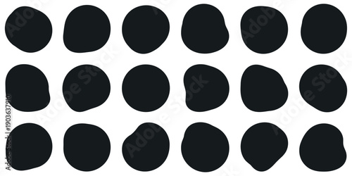 Black Blob Shapes Collection Vector: Organic Abstract Design Elements and Random Fluid Form Icons for Minimalist Modern Branding