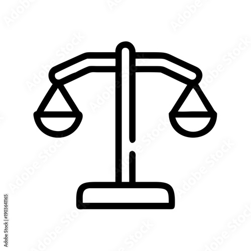 Scales of Justice Icon - Law Balance and Legal Equality Outline Vector