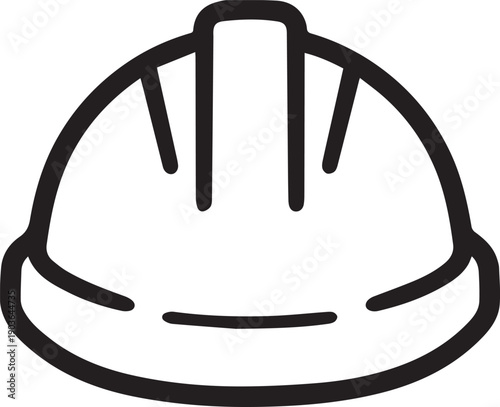 A minimalistic illustration captures the essence of a construction helmet, symbolizing safety and protection in the world of construction and industry. 