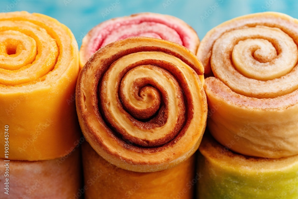 Fototapeta premium Fresh Glazed Cinnamon Rolls – Sweet Sticky Breakfast Pastry
