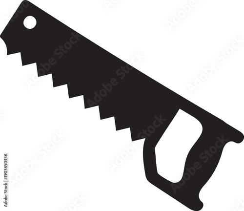 Hand Saw Silhouette Icon Black Tool Symbol