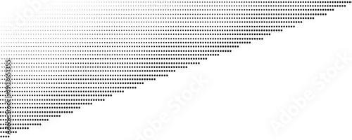 Set of halftone dots gradient pattern texture isolated on white background. Straight dotted spots using halftone circle dot raster texture. Vector blot half tone collection.