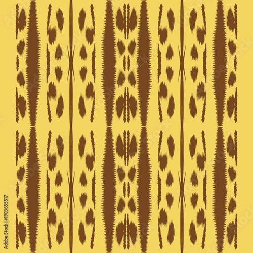 Foto Earthy Ochre & Umber Tribal Ikat Stripe Pattern