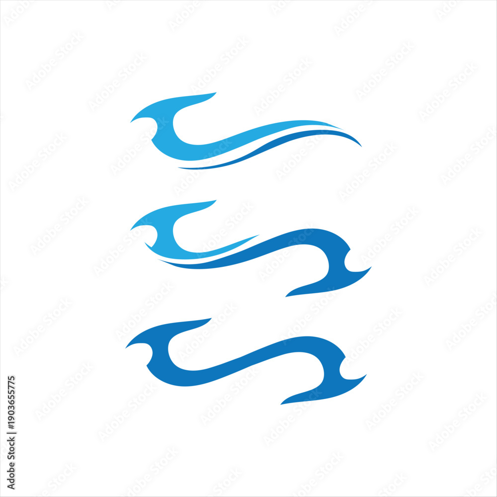 Obraz premium Water wave icon vector