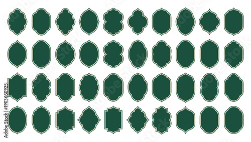 A repeating pattern of dark green teardrop shapes on a white background