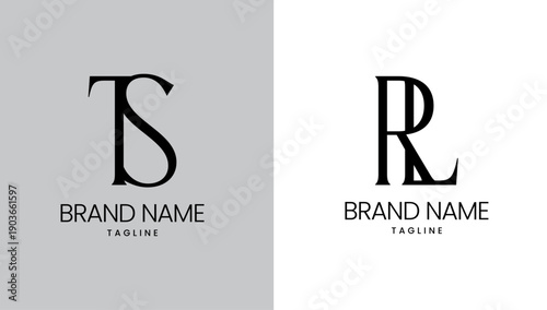 TS and RL premium minimal logo design emphasizing refined simplicity, upscale brand presence, elegant structure, modern symmetry, and confident professional identity appeal