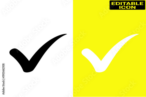 Two check marks in different styles on a gradient background Vector, illustration