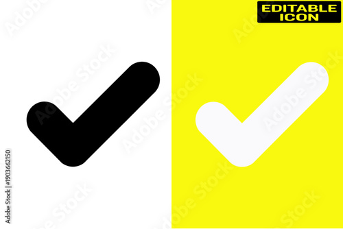 Two check marks in different styles on a gradient background Vector, illustration