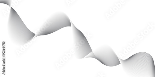 Minimal gradient wave line music futuristic gray and white web business background. geometric flowing web smoke sound music digital blend curve line texture backgound.