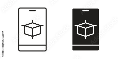 Ar apps icon vector on trendy design. Outline vector stock illustration.