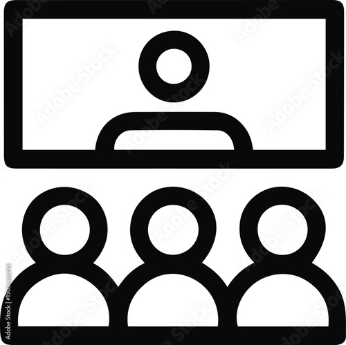 Online Presentation and Group Meeting Icon