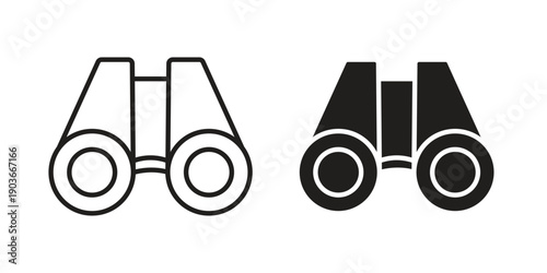 Binoculars icon vector on trendy design. Outline vector stock illustration.