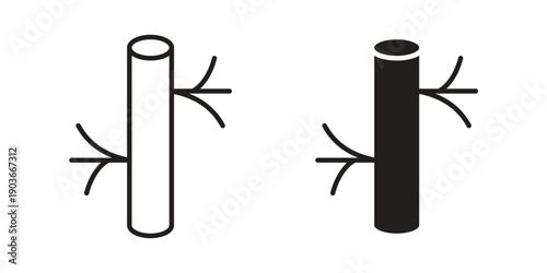 Blood vessel icon vector on trendy design. Outline vector stock illustration.