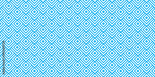 seamless pattern with square blue overlap swirl fabric vector overlapping ornament textile background.
