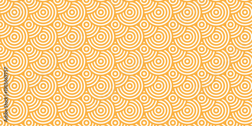 seamless pattern with circles brown overlap swirl fabric vector overlapping textile background.