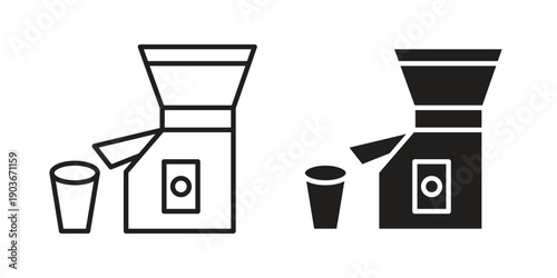 Cold pressed juicer icon vector on trendy design. Outline vector stock illustration.