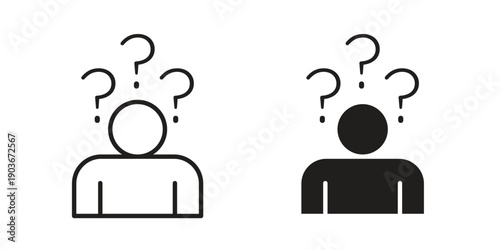 Curious human icon vector on trendy design. Outline vector stock illustration.