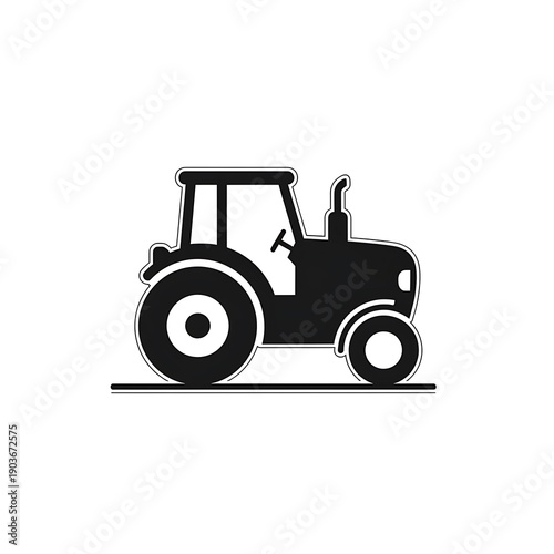 Tractor Silhouette - A Symbol of Agriculture and Rural Life.