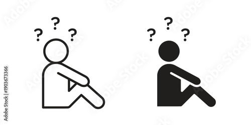 Depression icon vector on trendy design. Outline vector stock illustration.