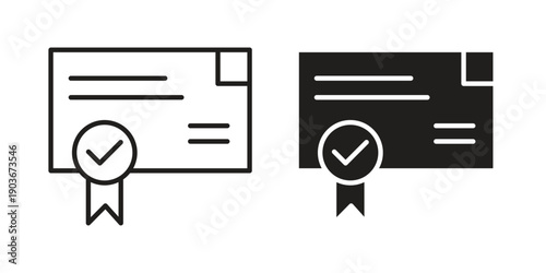 Diploma icon vector on trendy design. Outline vector stock illustration.