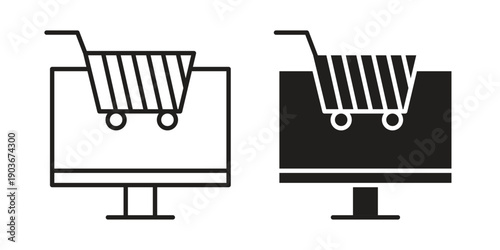 E commerce platform icon vector on trendy design. Outline vector stock illustration.