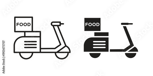 Food delivery icon vector on trendy design. Outline vector stock illustration.