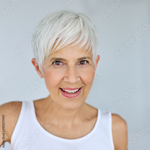 Wallpaper Mural Beauty portrait of a sensual senior mature woman, skin care and fashion concept. Aesthetic cosmetology and dermatology, face care and facial treatment concept Torontodigital.ca