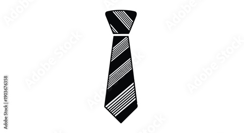 Necktie with striped patterns represents professional attire for formal business wear.