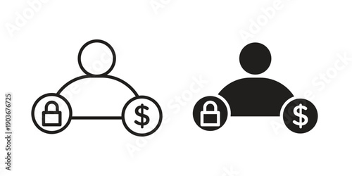 Guarantor icon vector on trendy design. Outline vector stock illustration.