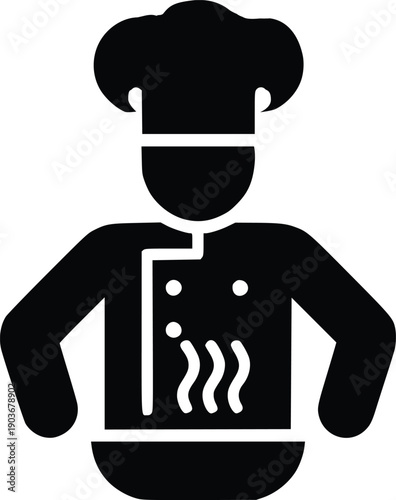 Hotel Bellboy Service Staff Silhouette, Hospitality Worker Professional Minimal Vector Illustration