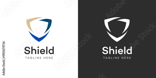 Abstract Shield Logo  Minimalist Security Concept Design