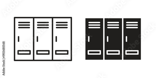 Locker icon vector on trendy design. Outline vector stock illustration.