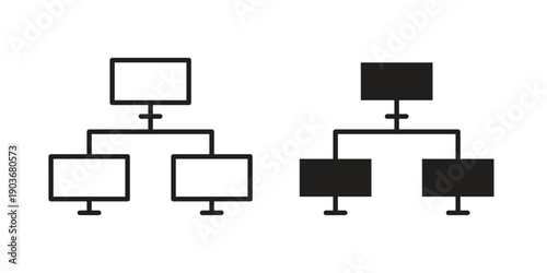 Local network icon vector on trendy design. Outline vector stock illustration.