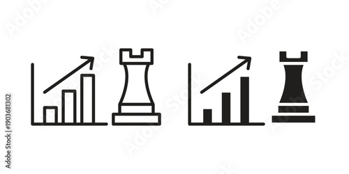 Marketing strategy icon vector on trendy design. Outline vector stock illustration.