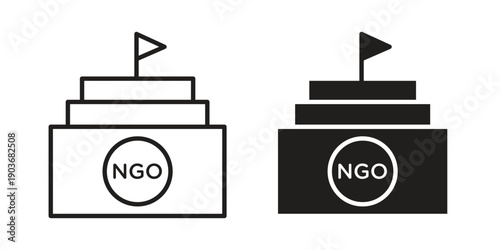 NGO icon vector on trendy design. Outline vector stock illustration.