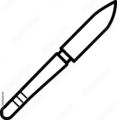 Medical scalpel outline illustration for surgical instrument design