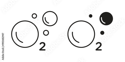 Oxygen O2 icon vector on trendy design. Outline vector stock illustration.